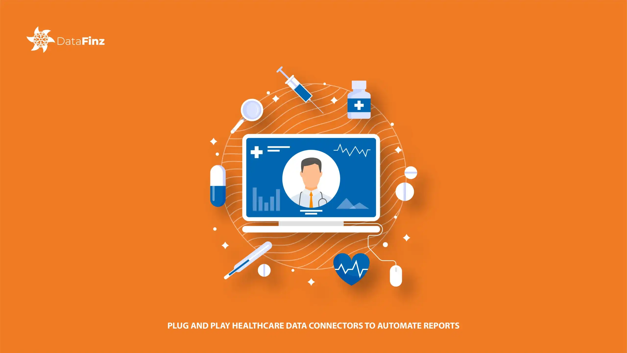 Plug and Play healthcare data connectors seamlessly integrating hospital systems to automate patient reports and medical analytics
